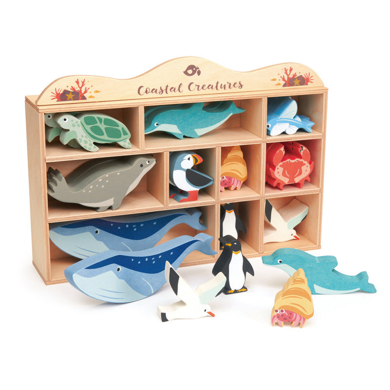 Coastal Animals Wooden Display Shelf Set