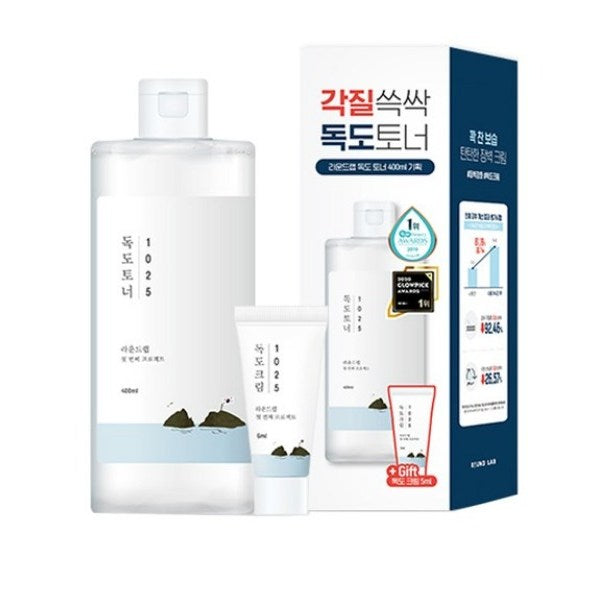 Round Lab Dokdo Toner 400ml Cream 5ml Set, 1 Set