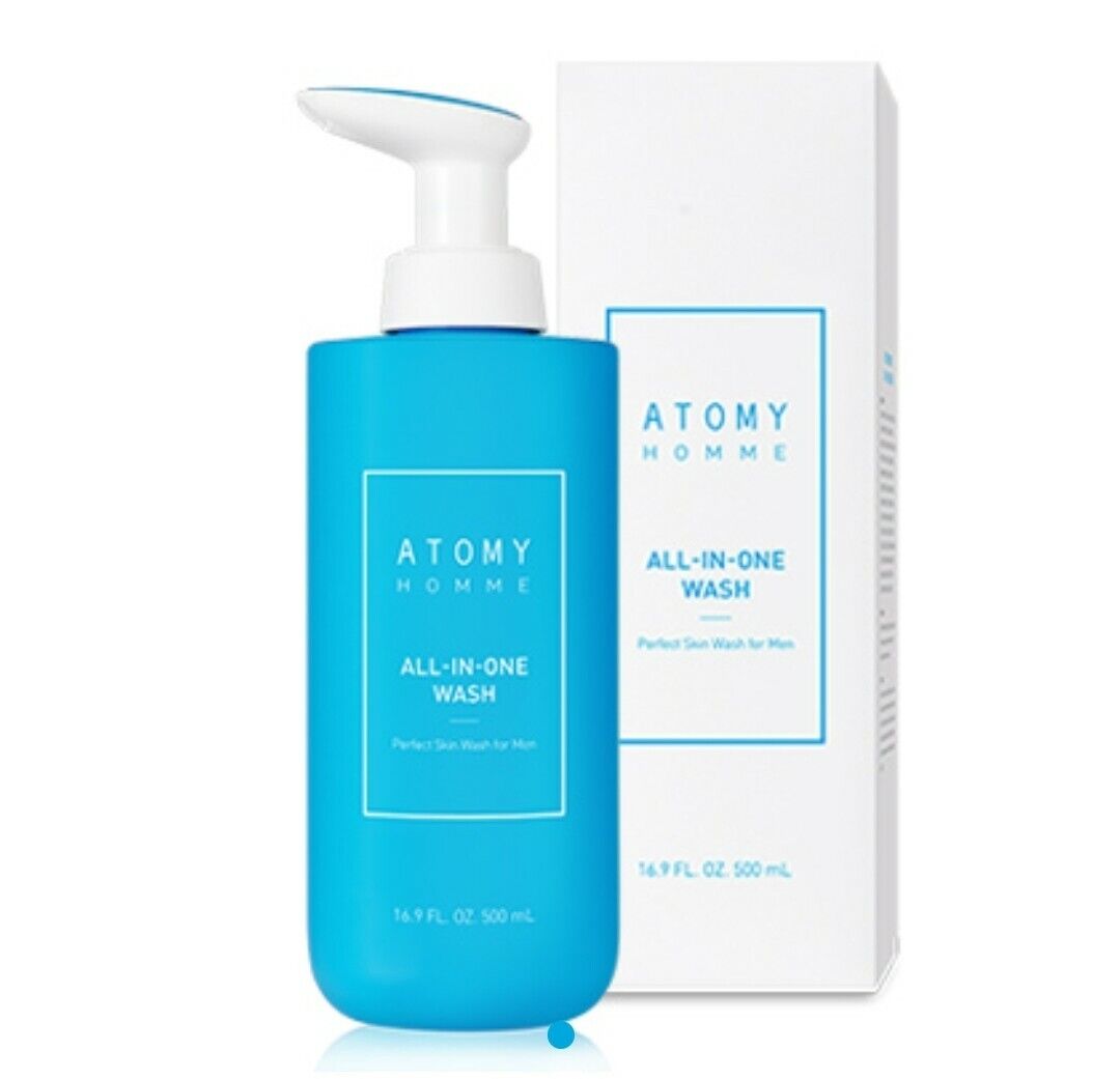 Atomy Homme All In One Wash Cleans Oil Sebum Safe Mild Healing Leaf 500ml NEW