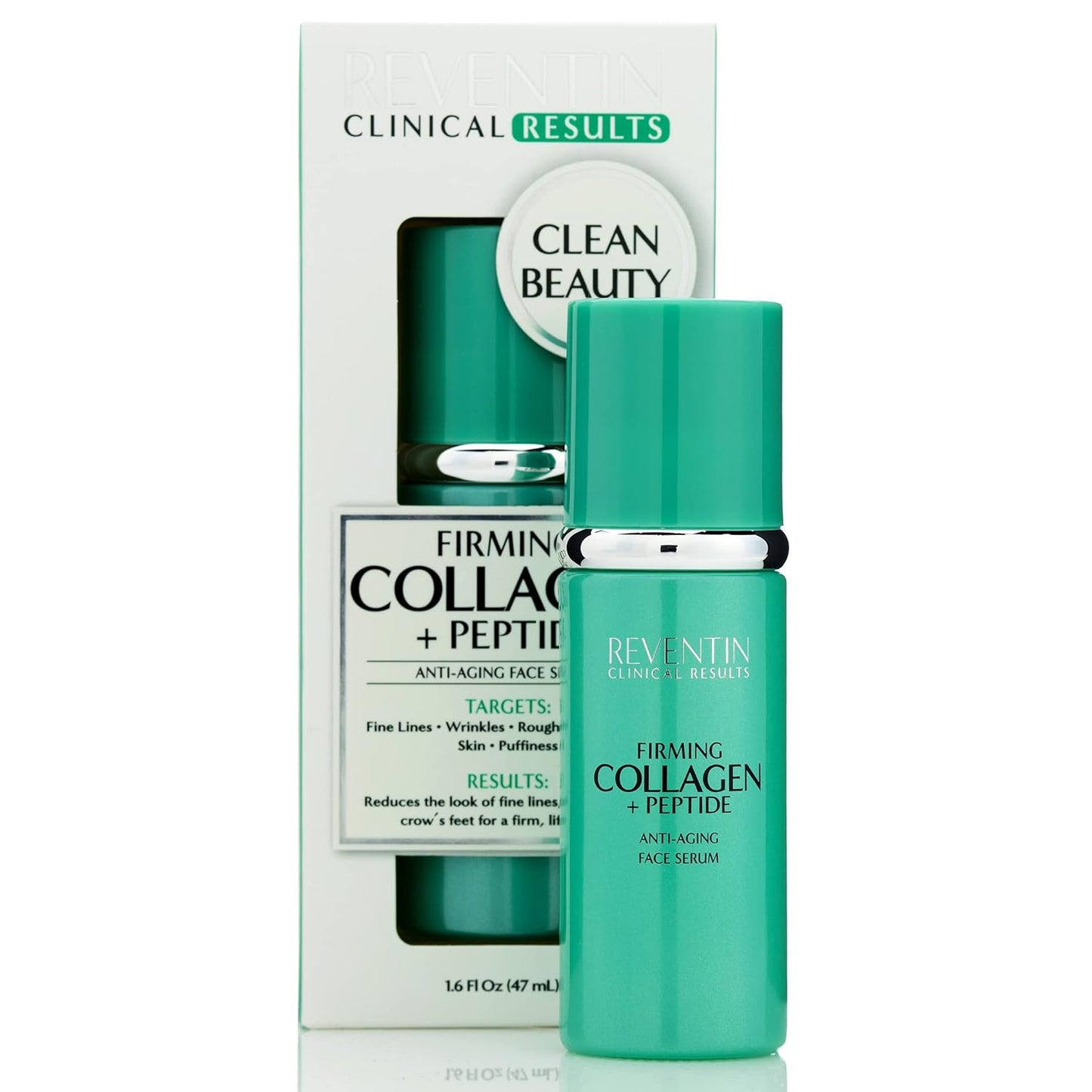 Reventin Collagen Face Serum With Peptide Skin Care Serum For Face To Reduce Look Of Wrinkles, Crows Feet, Puffiness, Fine Lines, & Dark Circles Fast-Acting Collagen Serum, 1.6 Fl Oz