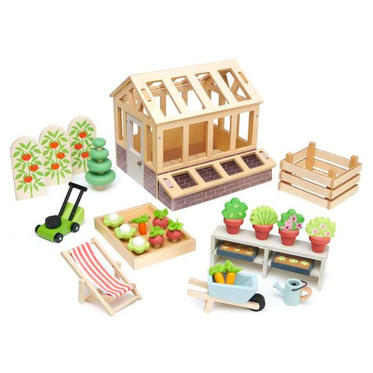 Wooden Greenhouse and Garden Set
