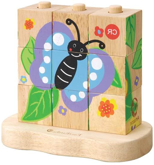 Caterpillar to Butterfly 9pc Wooden Stacking Puzzle