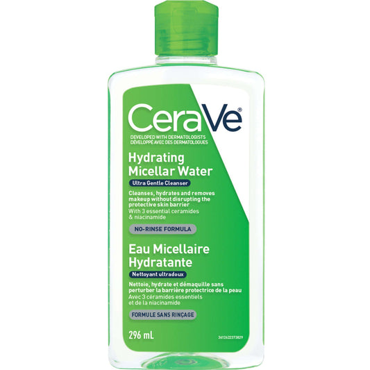 CeraVe Hydrating Micellar Water Cleanser Eye Makeup Remover Vitamin B3 296ml NEW