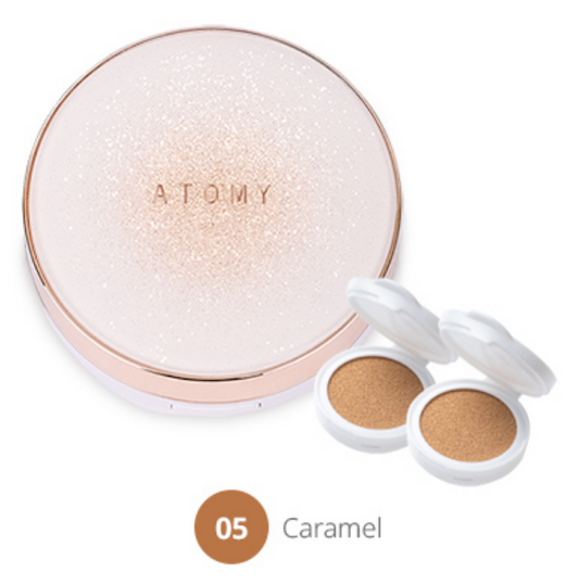 Atomy Gold Collagen Ampoule Cushion Caramel Bloom SPF45 PA++++ 3 x 15g NEW