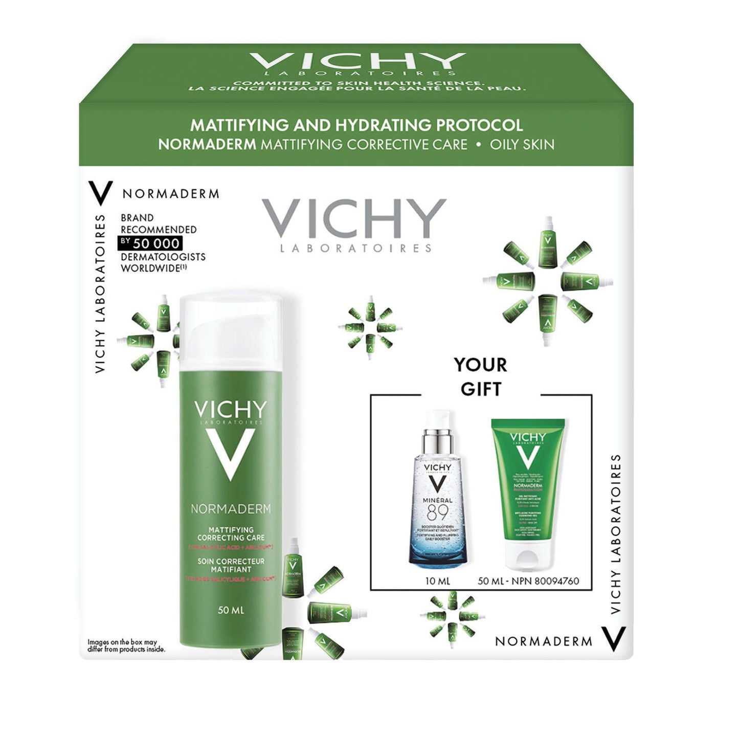 Vichy Normaderm Mattifying Correcting Care Kit Daily Action Care Sebum 3pcs NEW