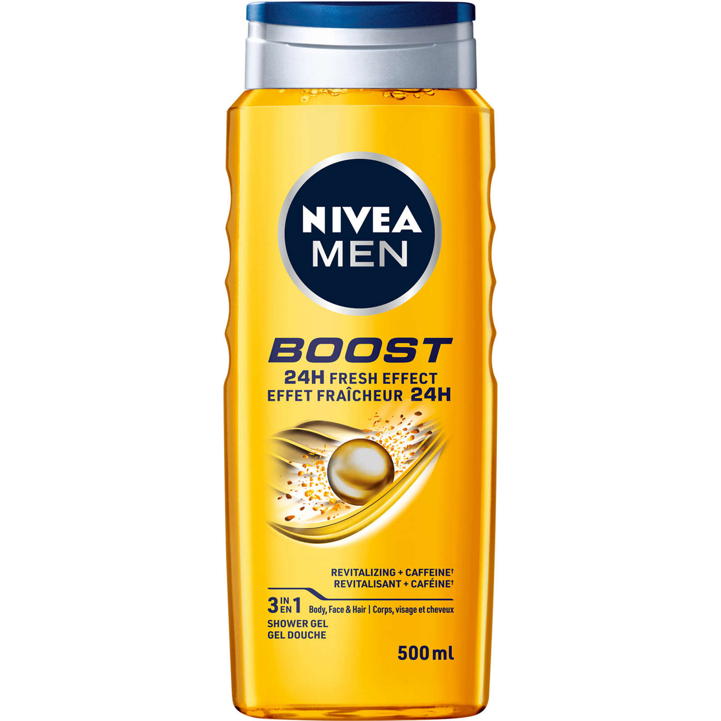 Nivea MEN Boost Shower Gel | 3-in-1 Body Wash (Body, Face & Hair) 500ml NEW