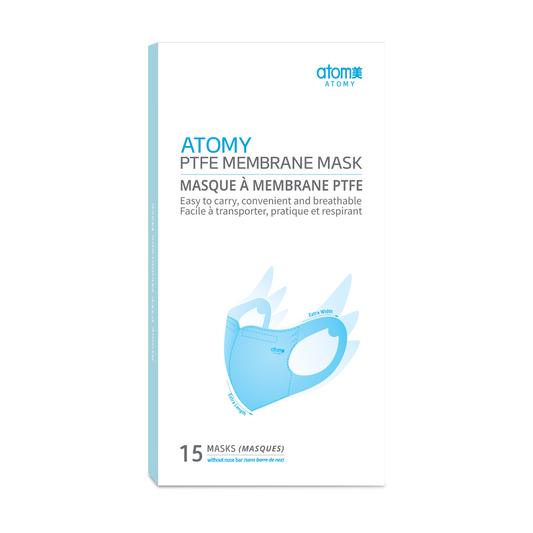 Atomy PTFE Membrane Mask Convenient Breathable Elastic PP/ES HEPA 15 pcs NEW