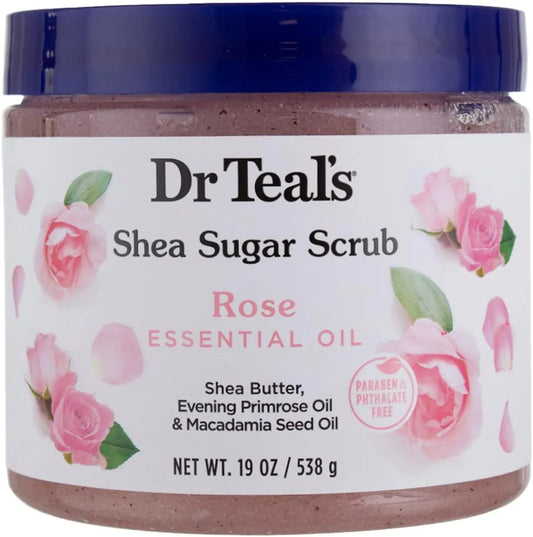 Reveal Silky Soft Skin with Dr Teal's Shea Sugar Rose Body Scrub