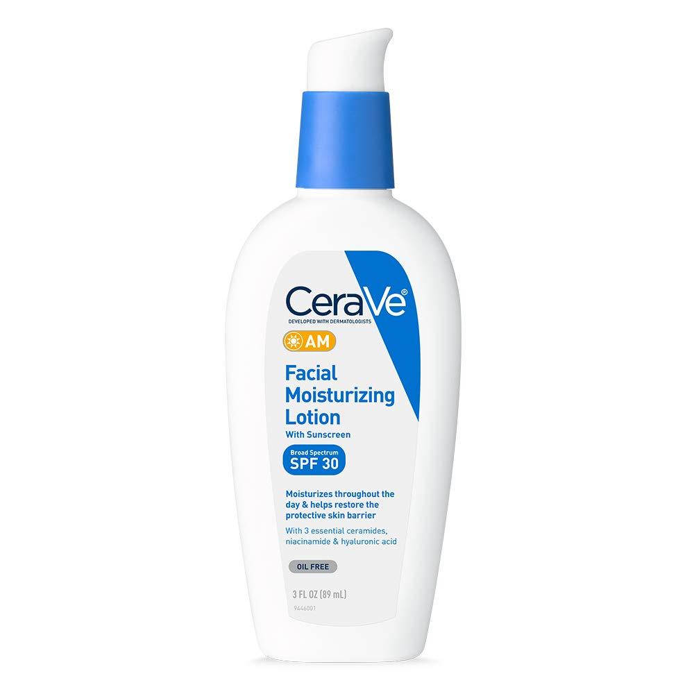 CeraVe AM Facial Moisturizing Lotion SPF 30 – Oil-Free Face Moisturizer with Sunscreen – Non-Comedogenic – 3oz/89ml