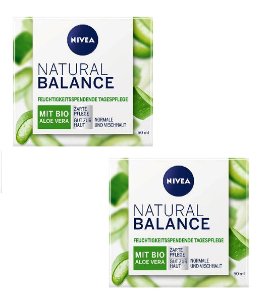 2xPack NIVEA Natural Balance Moisturizing Cream with Aloe Vera - 100 ml