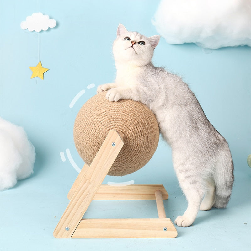 Cat Scratcher - Ball w/ Wood Frame GROOMY